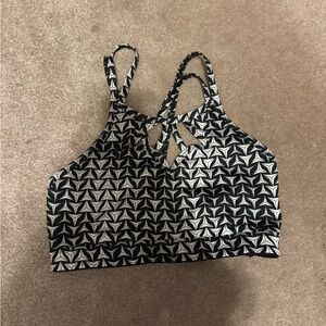 Black and White Patterned Sports Bra